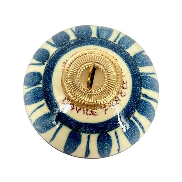 David Frazzetta Italian Hand-Painted Blue White Ceramic Christmas Ornament - Picture 3 of 9